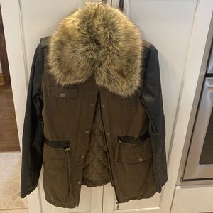 Jacket, fur collar